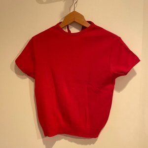 Vintage Knit Red Short Sleeve Shirt